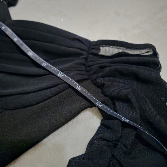 Little Black Dress ✦ Drop Waist Bodycon ✦ Long Sheer Sleeves + Padded Bust ✦ XS - Picture 13 of 17